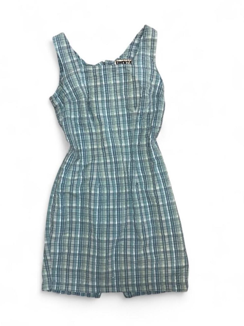 Forenza Blue Plaid Sleeveless Mini Dress